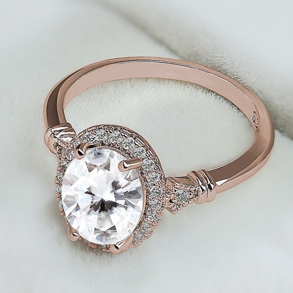 Jewelry - Rose Gold Diamond Wedding Bridal Engagement Ring